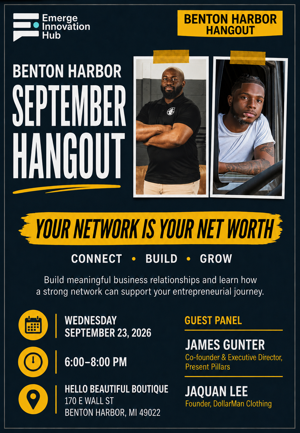 Benton Harbor Hangout: Your Network Is Your Net Worth