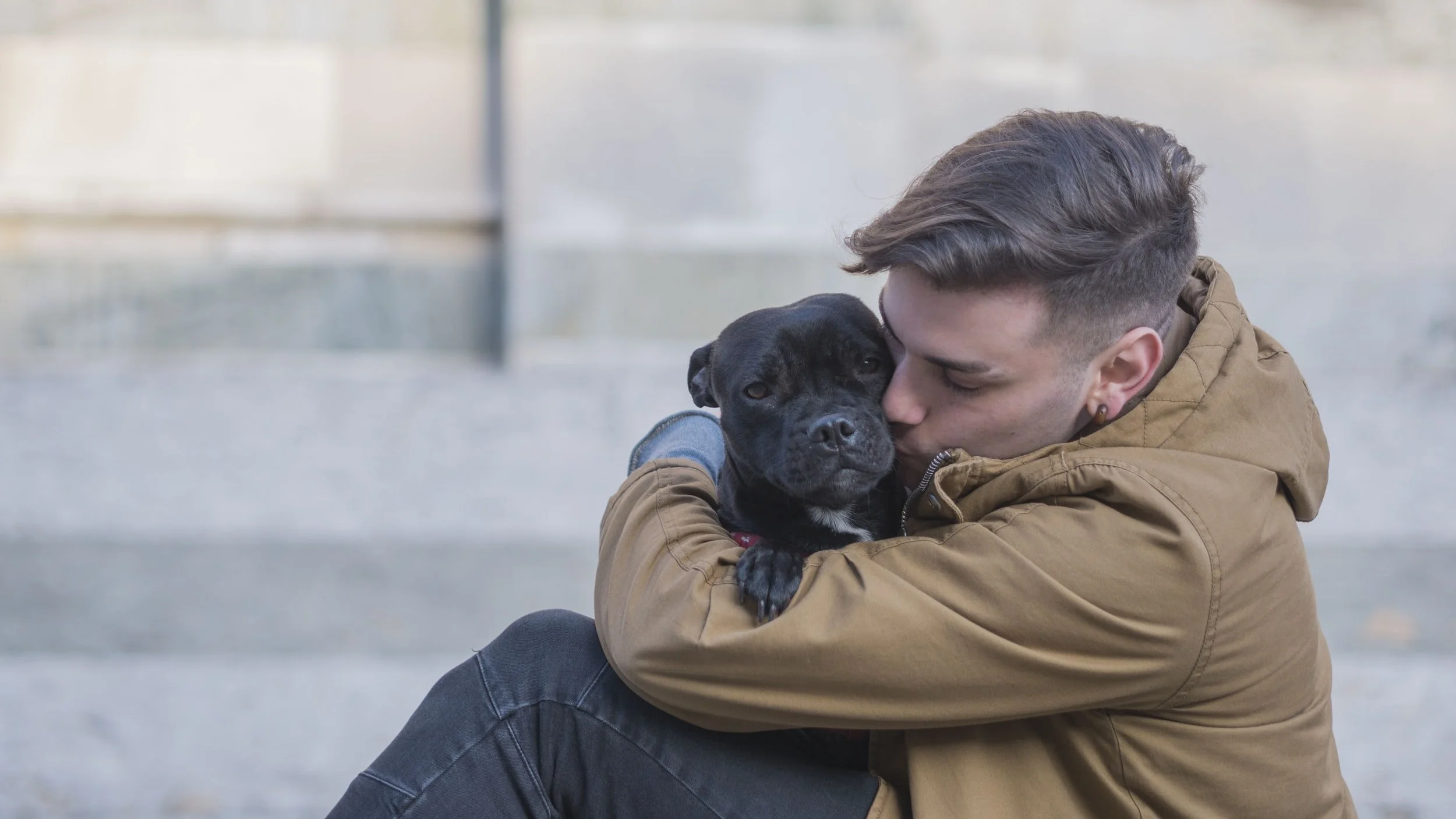 man with puppy - Available Dogs