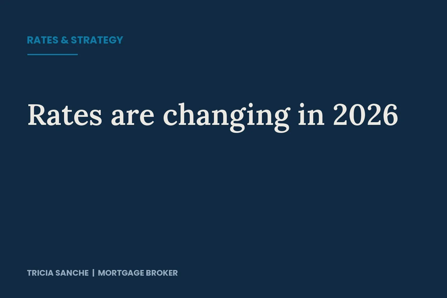 Rates Are Changing. Your Strategy Should Too. Especially in 2026.