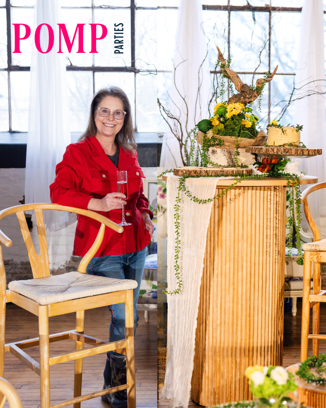 Pomp Parties luxury wedding rentals Cleveland - velvet lounge furniture, modern seating