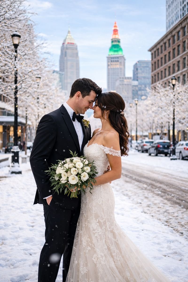 Cleveland Snowy Winter Wedding