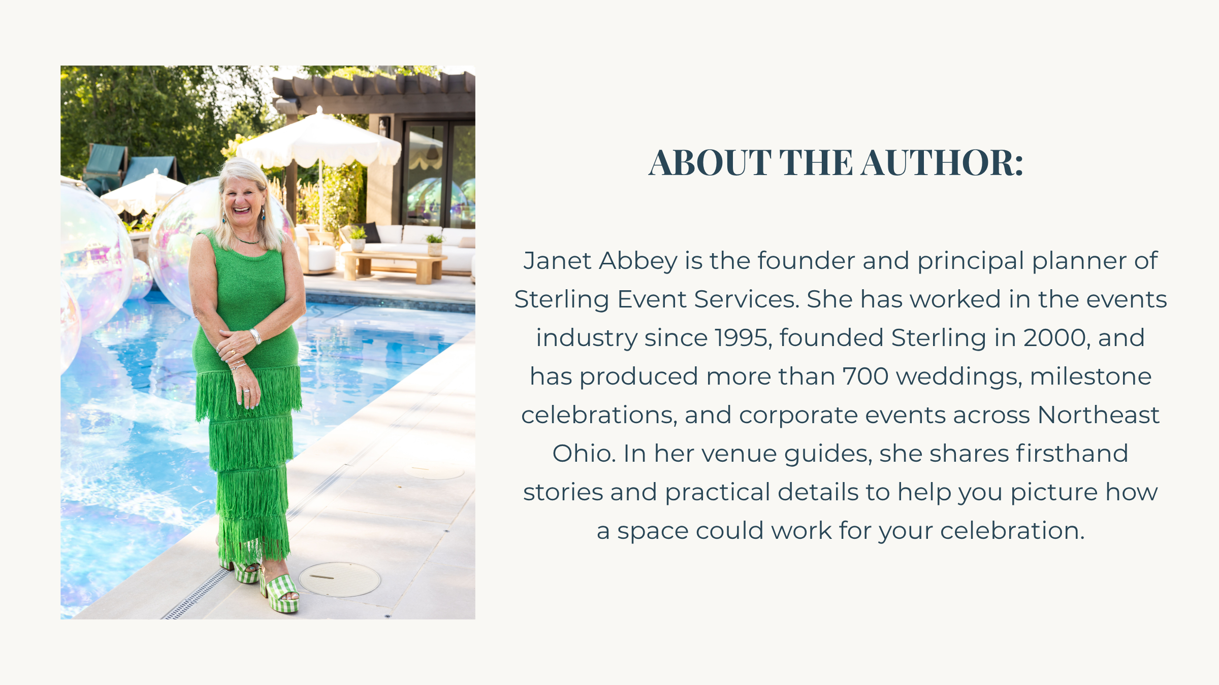 Janet Abbey, founder and principal planner of Sterling Event Services