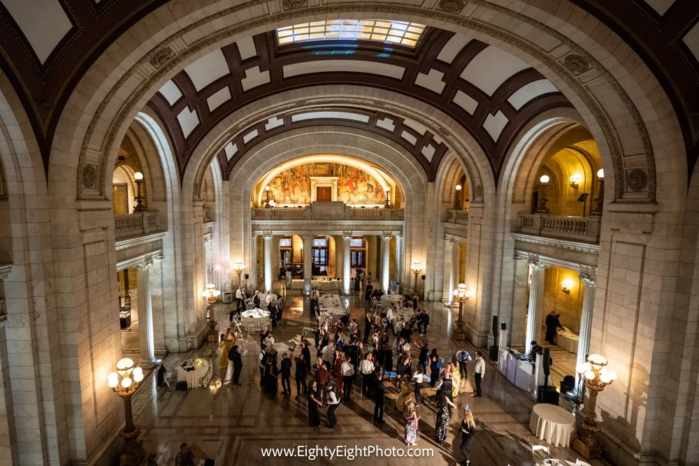 View from the mezzanine over the Old Courthouse atrium in Cleveland