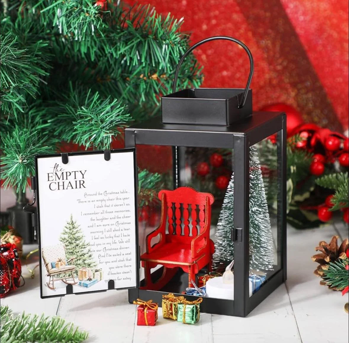 New Year's Eve light-up glasses placed on empty chair representing passing traditions forward