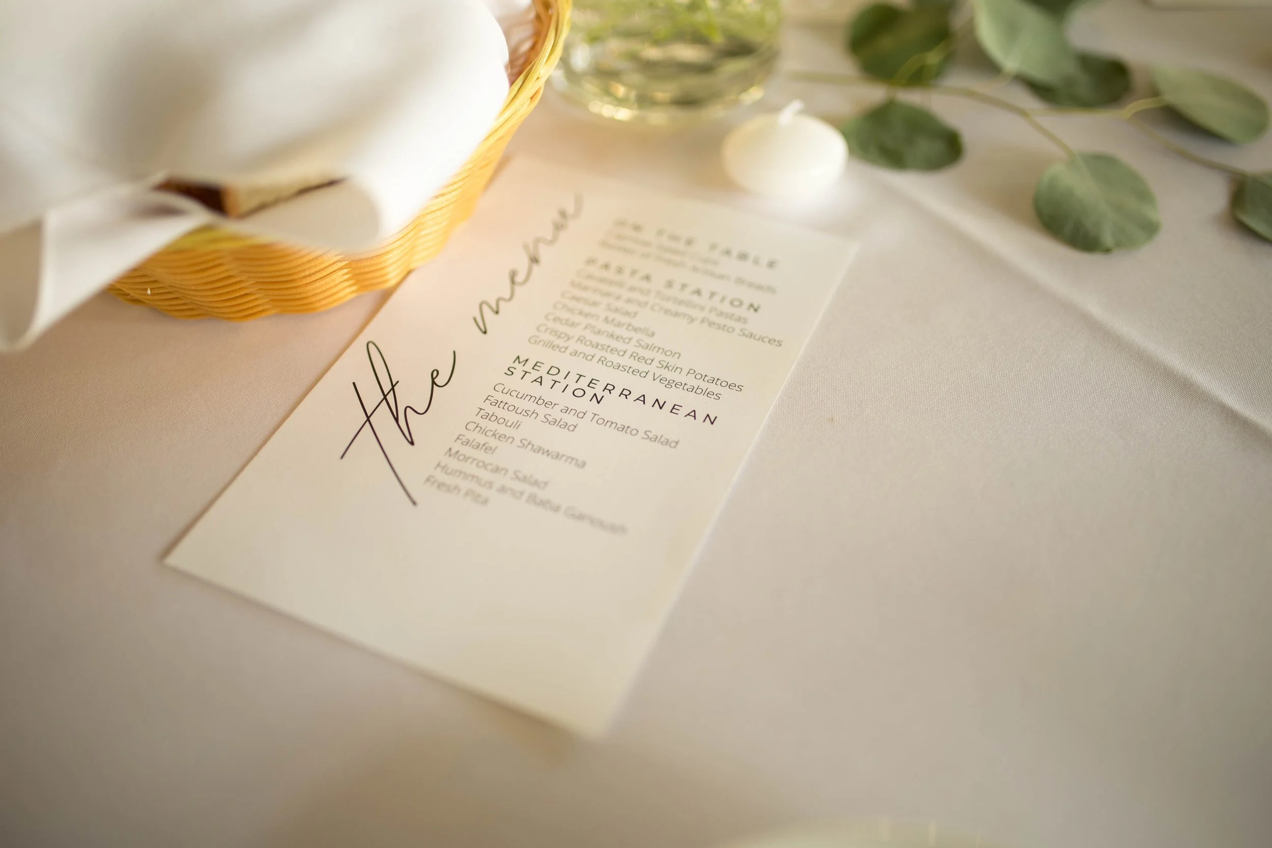 Personalized wedding welcome details styled by Sterling Event Services, Chagrin Valley Ohio