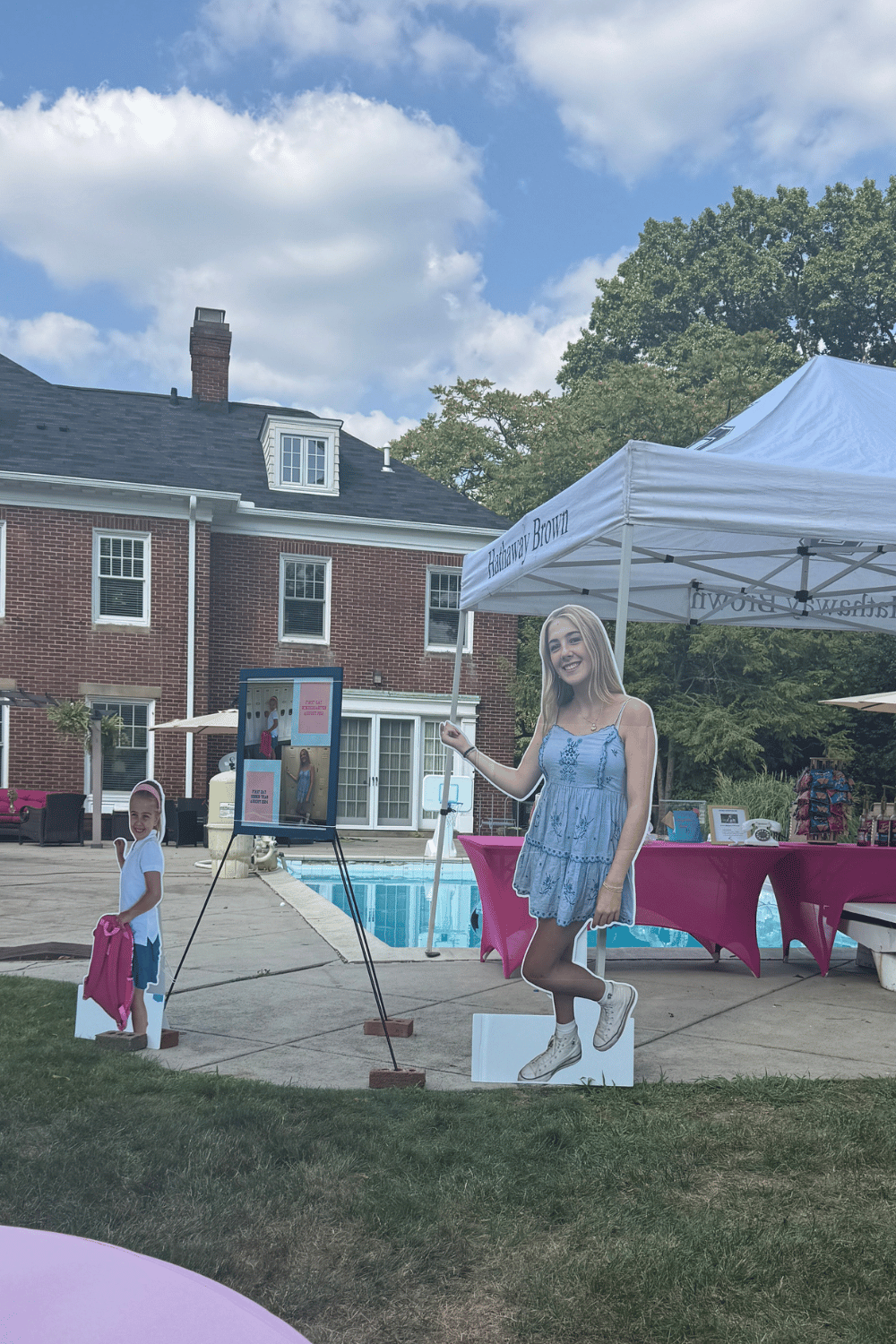 Graduation party with photo display and decorations