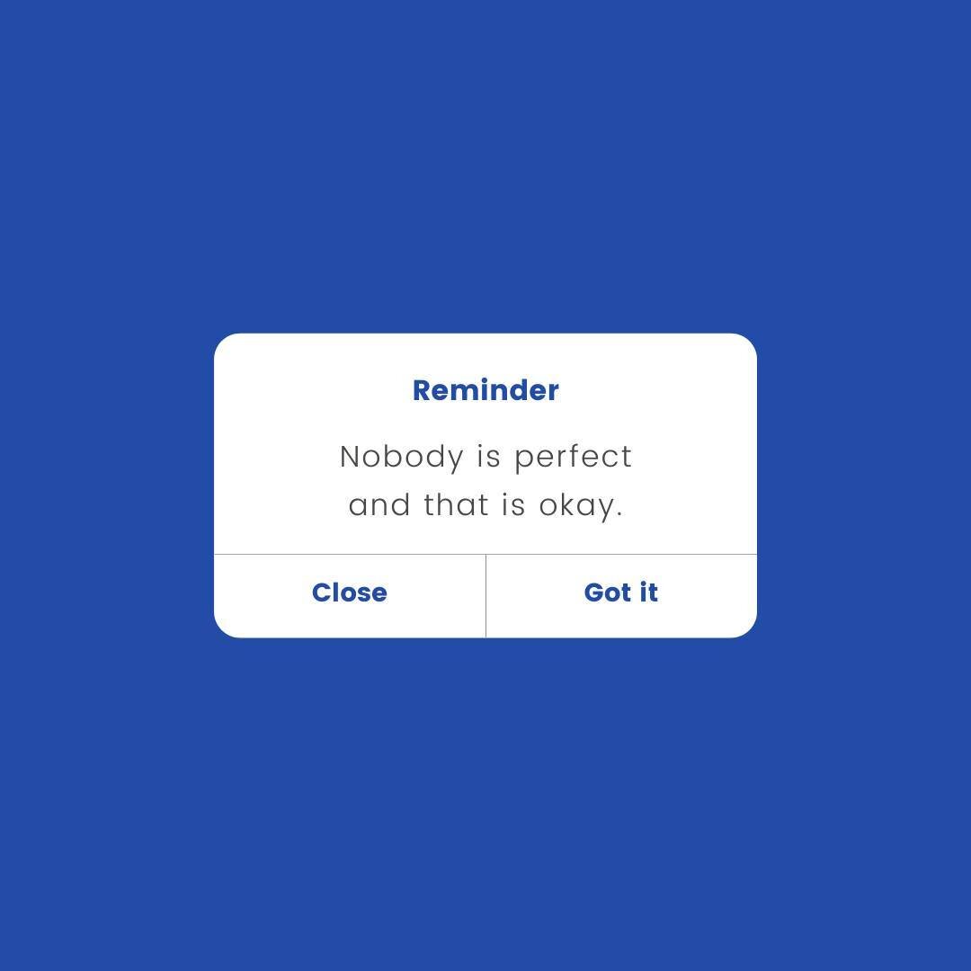 Reminder: Nobody is perfect and that is okay.⁠
⁠
#reminder #fertilitysupport #nobodyisperfect #perfect #perfection #okay