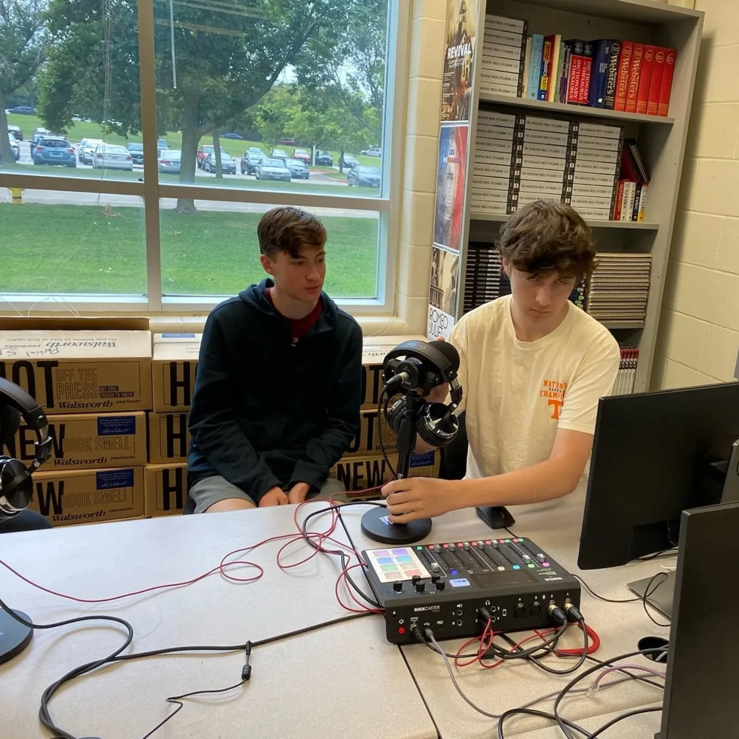 A new batch of radio pros set to crack the mics at @mwhswildcats on HSRP Nebraska's "The Uproar!"