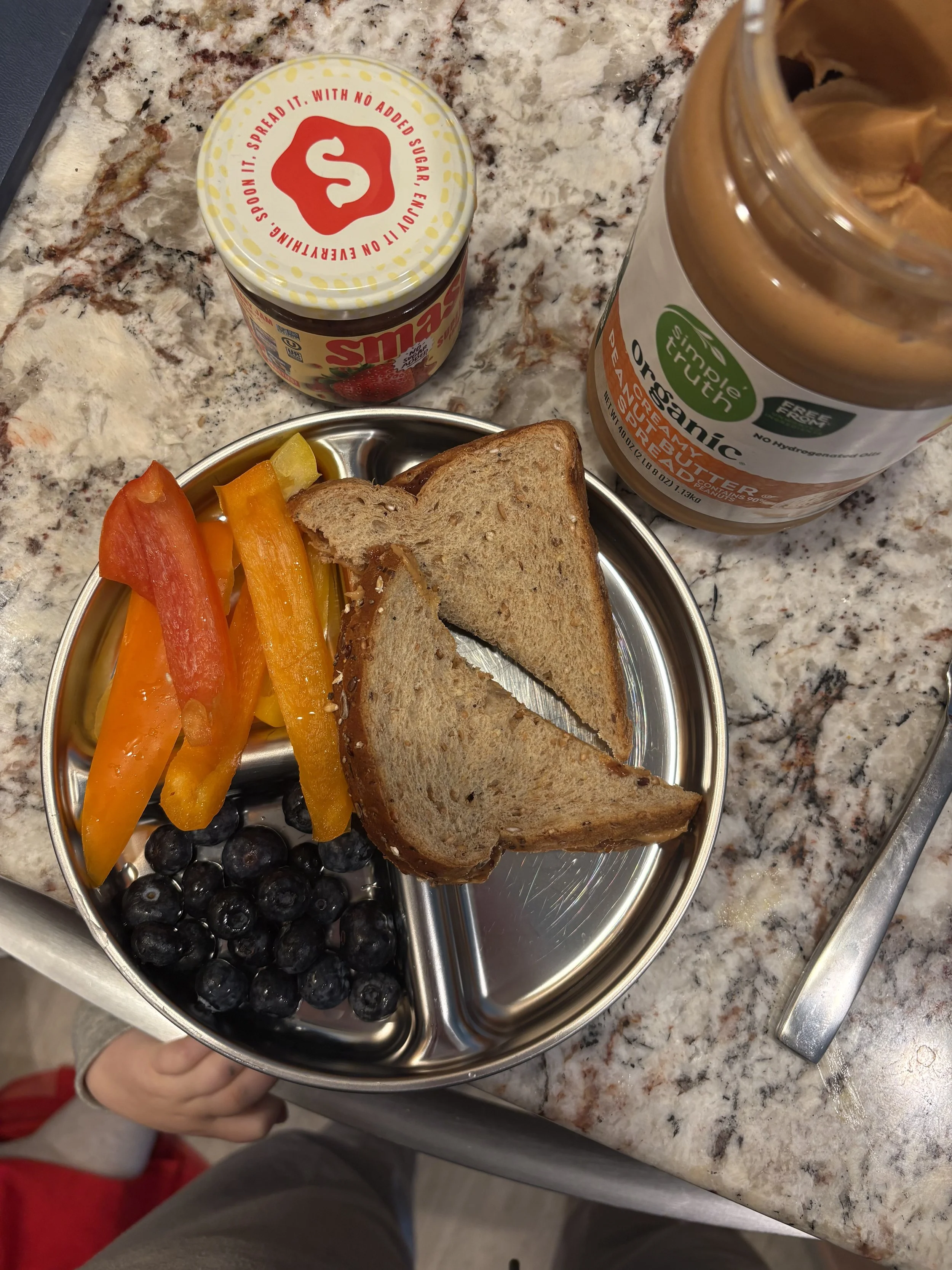 Pb + J, berries, and bell perppers