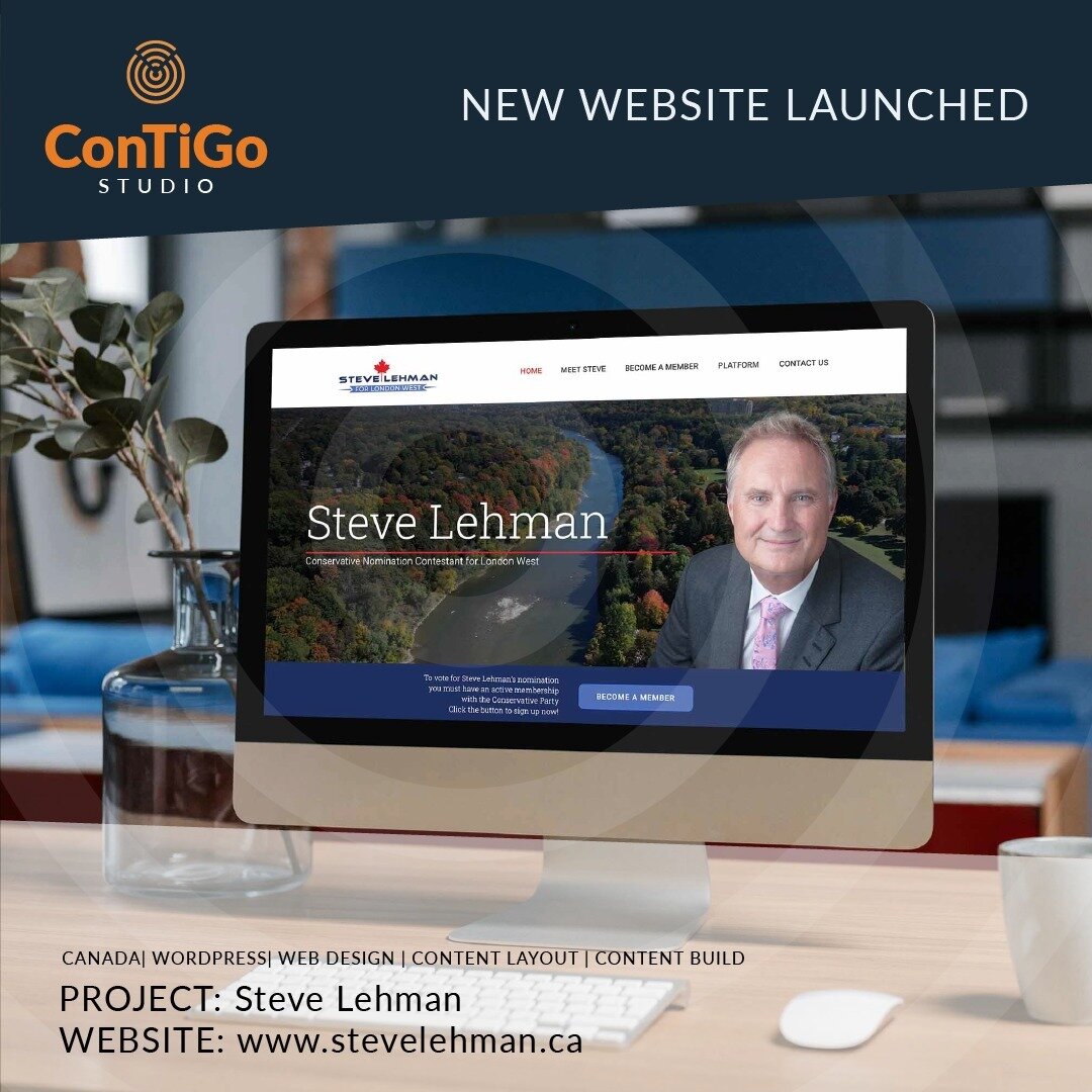 🌟 Launch Alert! 🚀 Contigo Studio and Akira Studio Inc. have teamed up to bring you the dynamic campaign website for Steve Lehman, our contender for the Conservative Nomination in London West! 🇨🇦 Dive into the design journey and explore how we bro