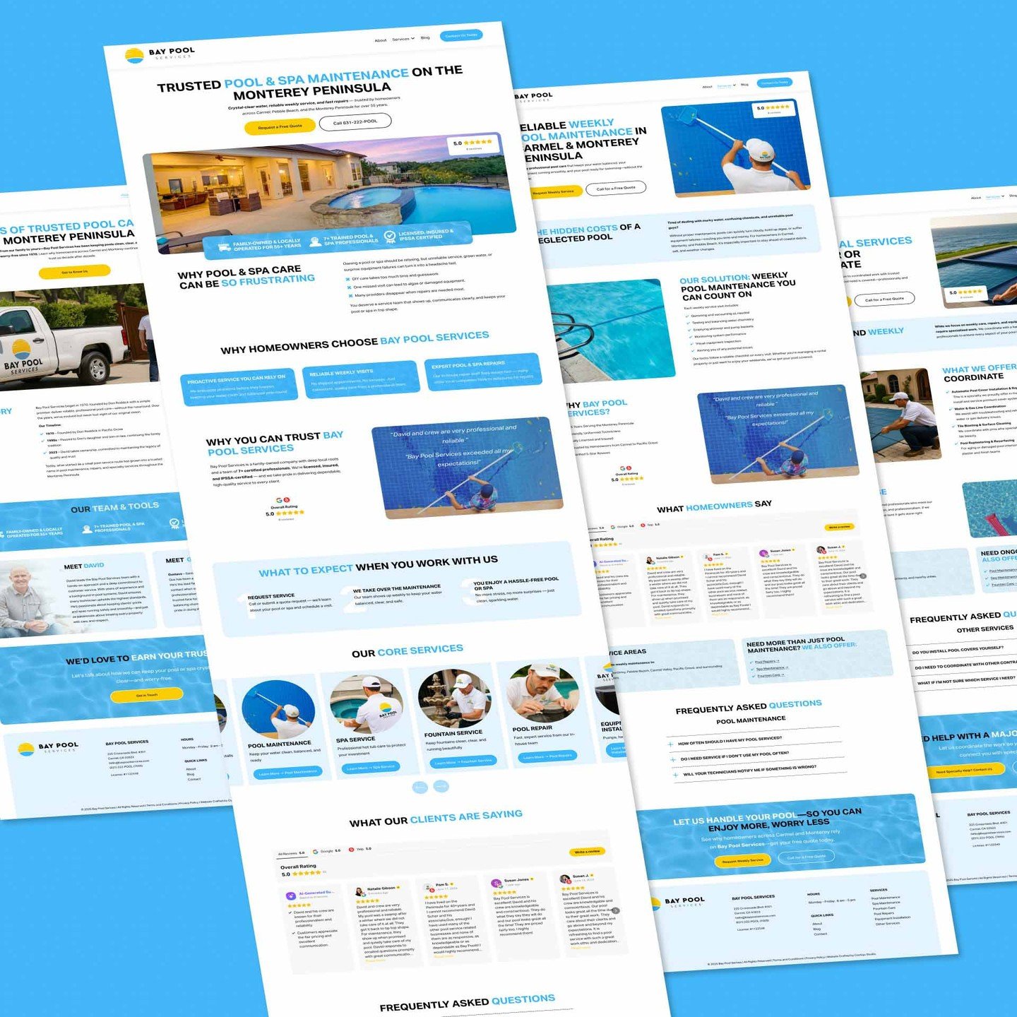 ✨ New Site Drop! ✨
 Carmel &amp; Monterey homeowners&mdash;you can now request pool service faster and easier than ever. The new Bay Pool Services site is live!
🌊 Always swim-ready pools
 ⭐ 55 years of trusted local service
 💬 5-star Google reviews