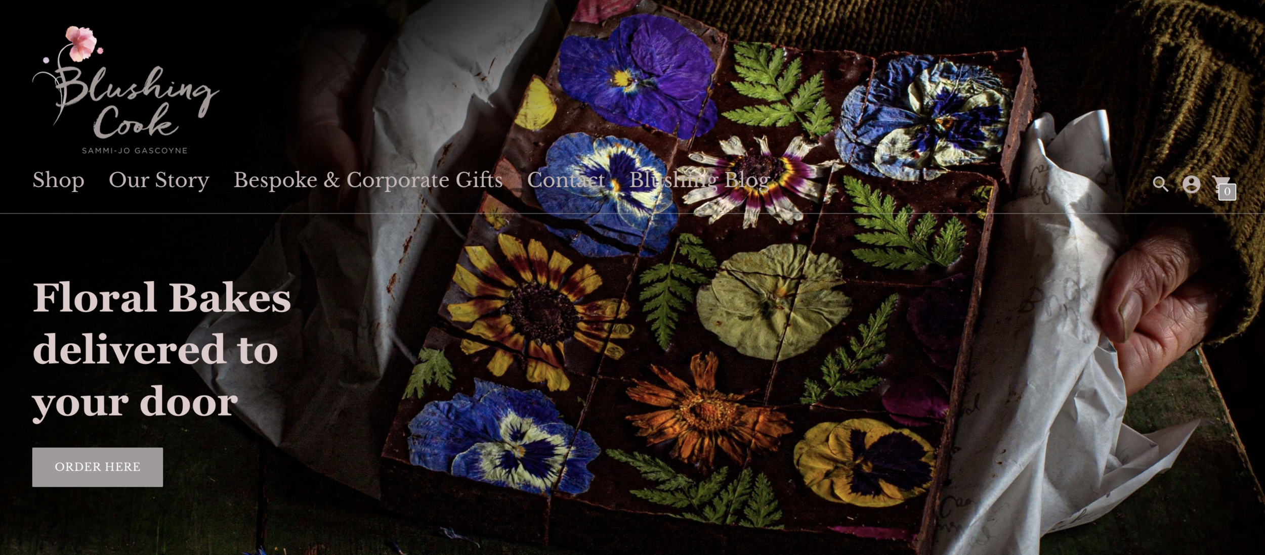 Blushing Cook - Floral Brownies - Shopify Web Design