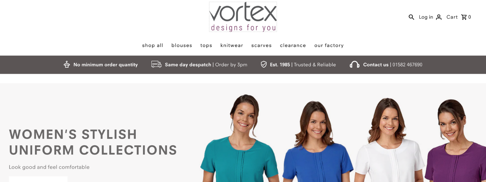 Vortex Designs - Shopify Work Uniform Website