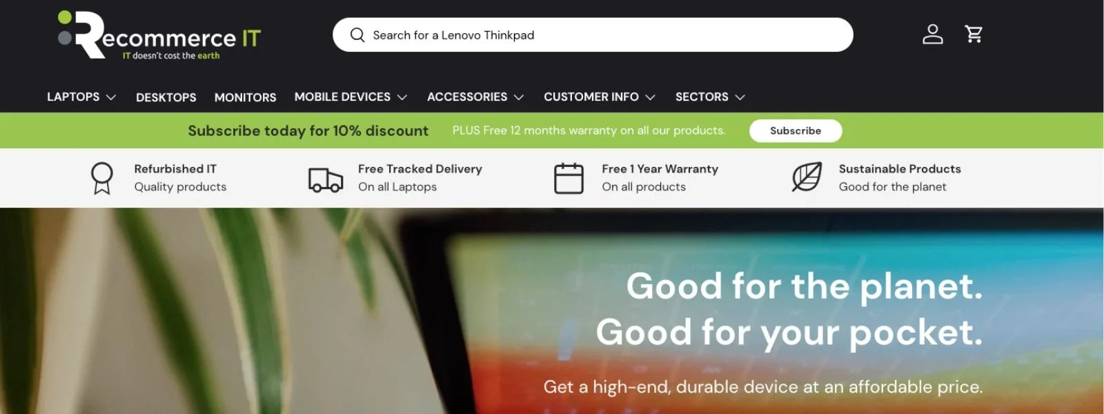 Recommerce IT - Shopify Website for refurbished laptops