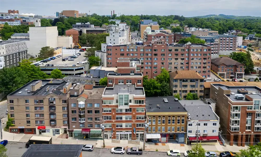 Ridegtop Apartments Collegetown drone view