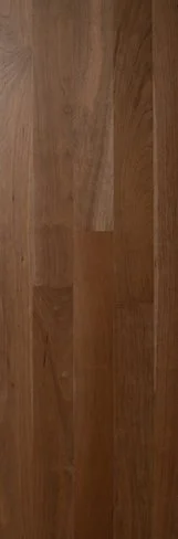 Wooden floor panel with dark brown finish