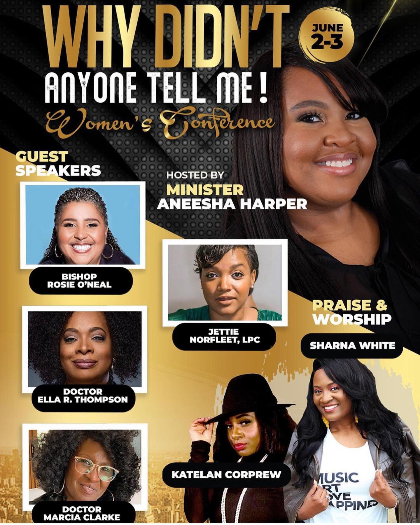 We are two weeks away from the Why Didn&rsquo;t Anyone Tell Me - Women&rsquo;s conference 🙌 by @harperfieldministries 

I can&rsquo;t wait to minister with these amazing women! Check their page for more information.