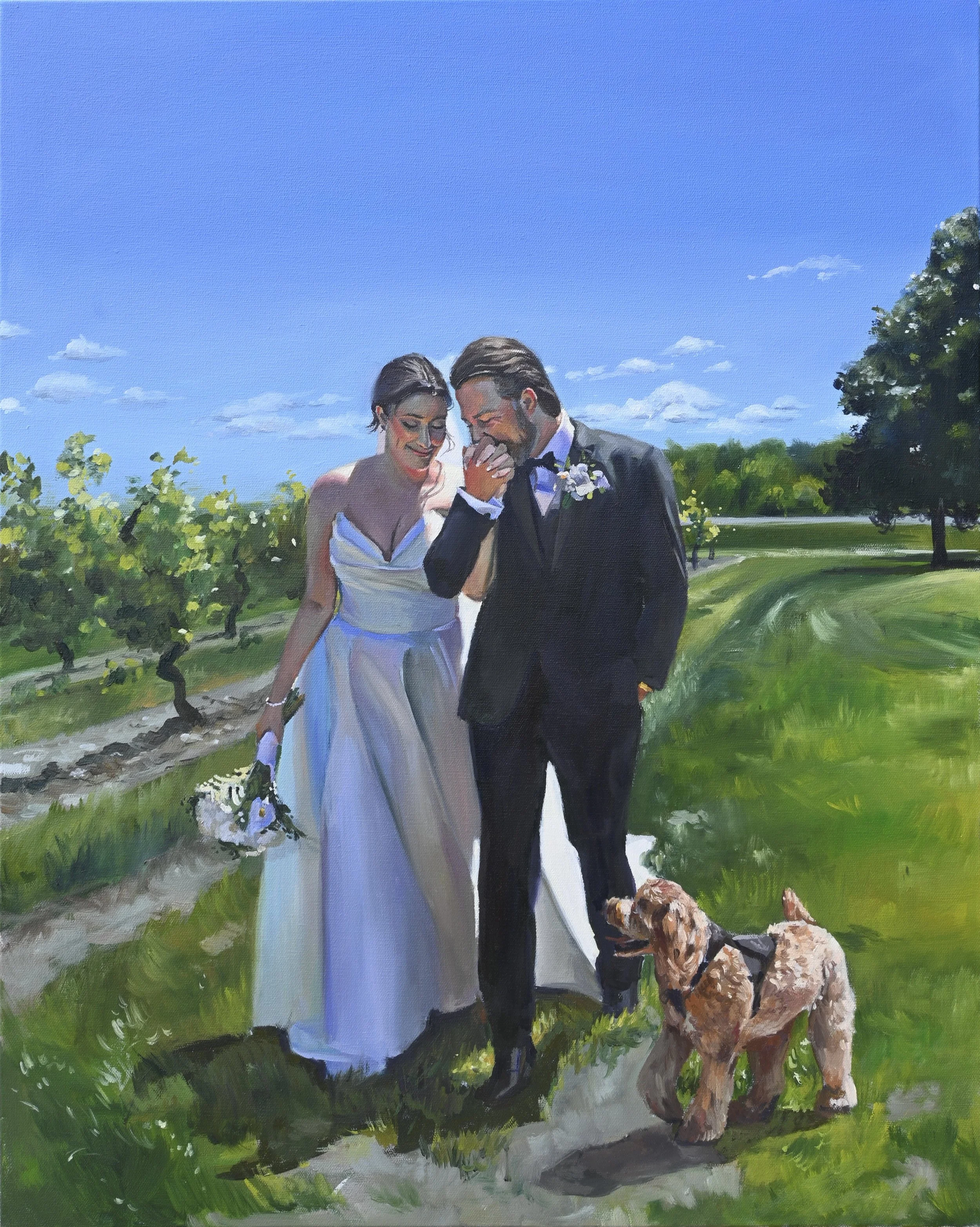 live wedding painting, wedding painter, 24 x 30"