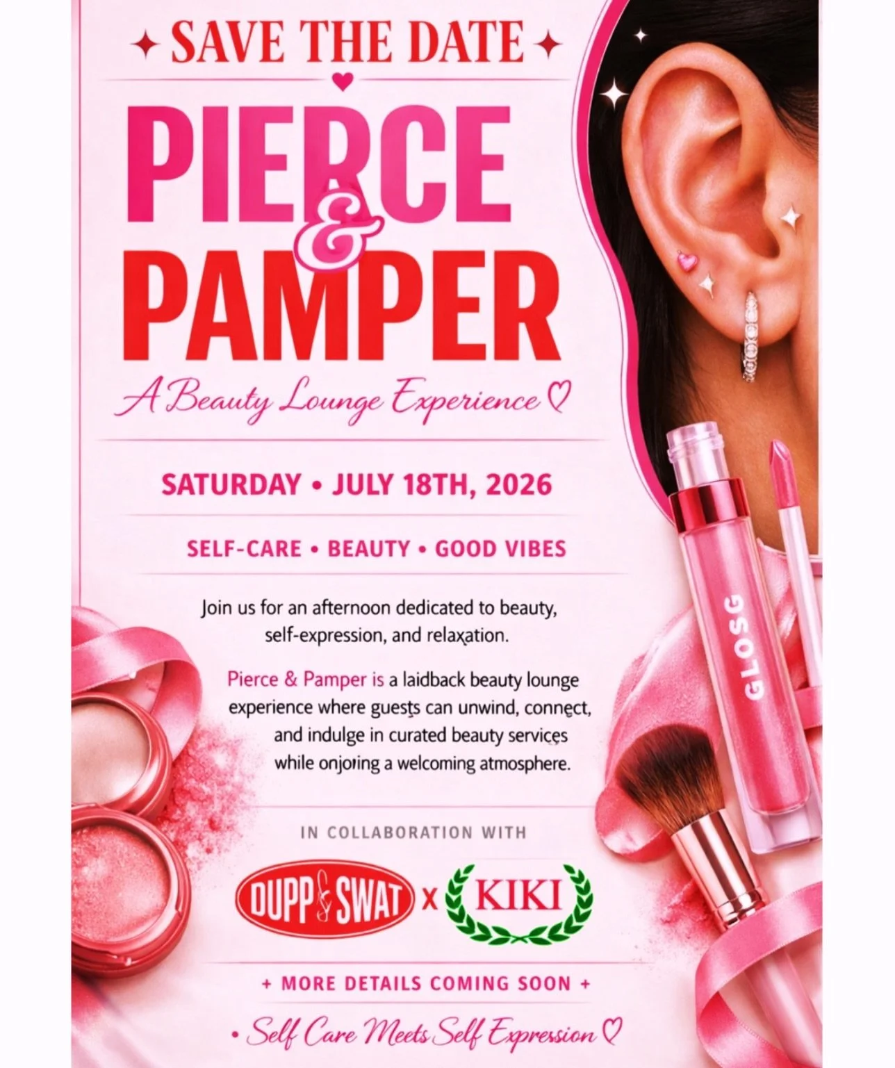 heeeeey friends!! PIERCE + PAMPER: A BEAUTY LOUNGE EXPERIENCE is loading&hellip;

shouts to our intern @nicolecierra_ for leaning in and creating this happening!! ohhh and the fact that we&rsquo;ve linked with our neighbors @theshopkiki for this one 