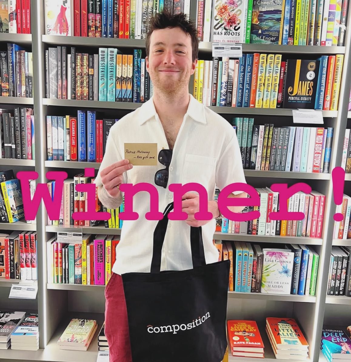 #winning 
Patrick and downtown Longmont are winning with @compositionshop bringing all the best books to our community. Welcome to the neighborhood 📚
#shoplocal #downtownlongmont #booksbooksbooks #readingislife  #custom #totebags #brandstory