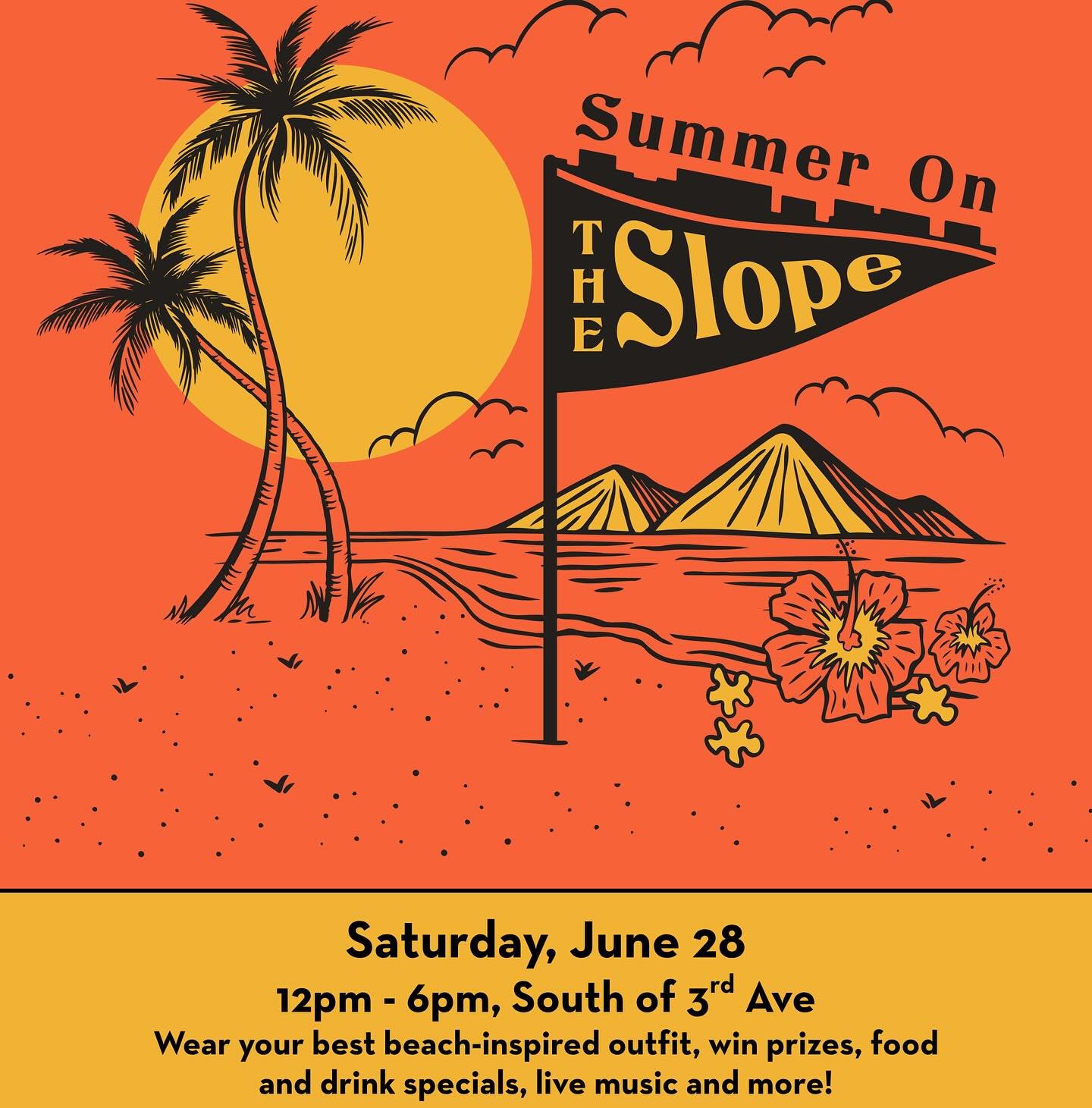 THIS SATURDAY 🌴
s u m m e r  o n  t h e  s l o p e🌞 
12-6 pm
Conch shell game+lei toss+hula hoop challenge + wheel of pork-tune + many, many more🌊
Fun for the whole family 🐙🪼🐬🦜
@thetiltedbrick 
@deeogeeloco 
@allgvitality 
@smokindaveslongmont