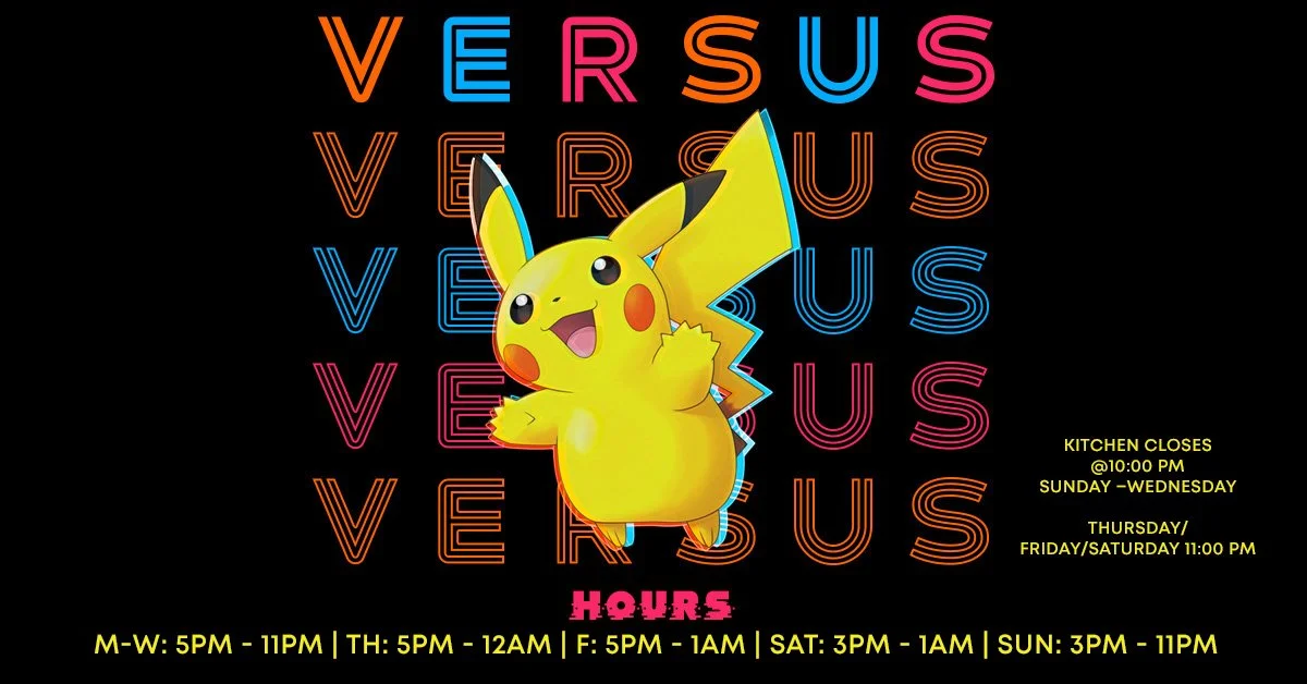 All the times Versus is open to public with Kitchen Hours for food