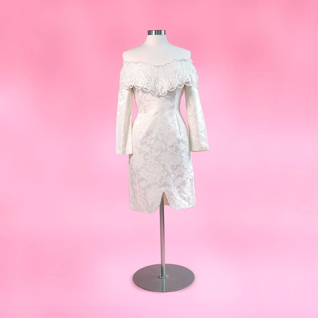 90's Scott McClintock Floral Mini Wedding Dress  Saint Strange