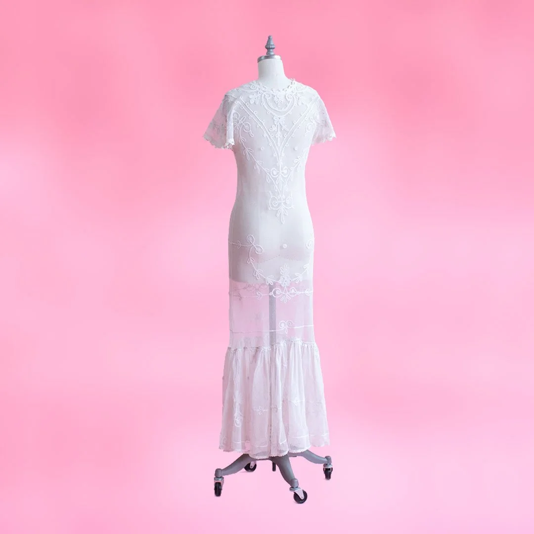 chinese dress ladies Meadow Lace Midi Dress - Ivory main image 0