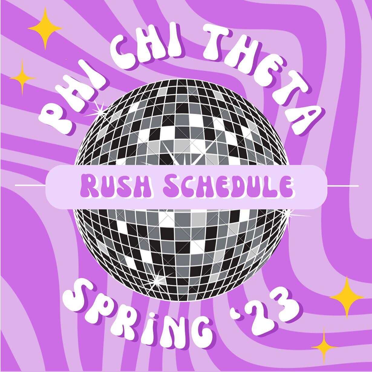 Welcome back everyone! Get groovy and rush Phi Chi Theta this spring🕺🪩Join the GroupMe linked in the bio for more information/updates :)