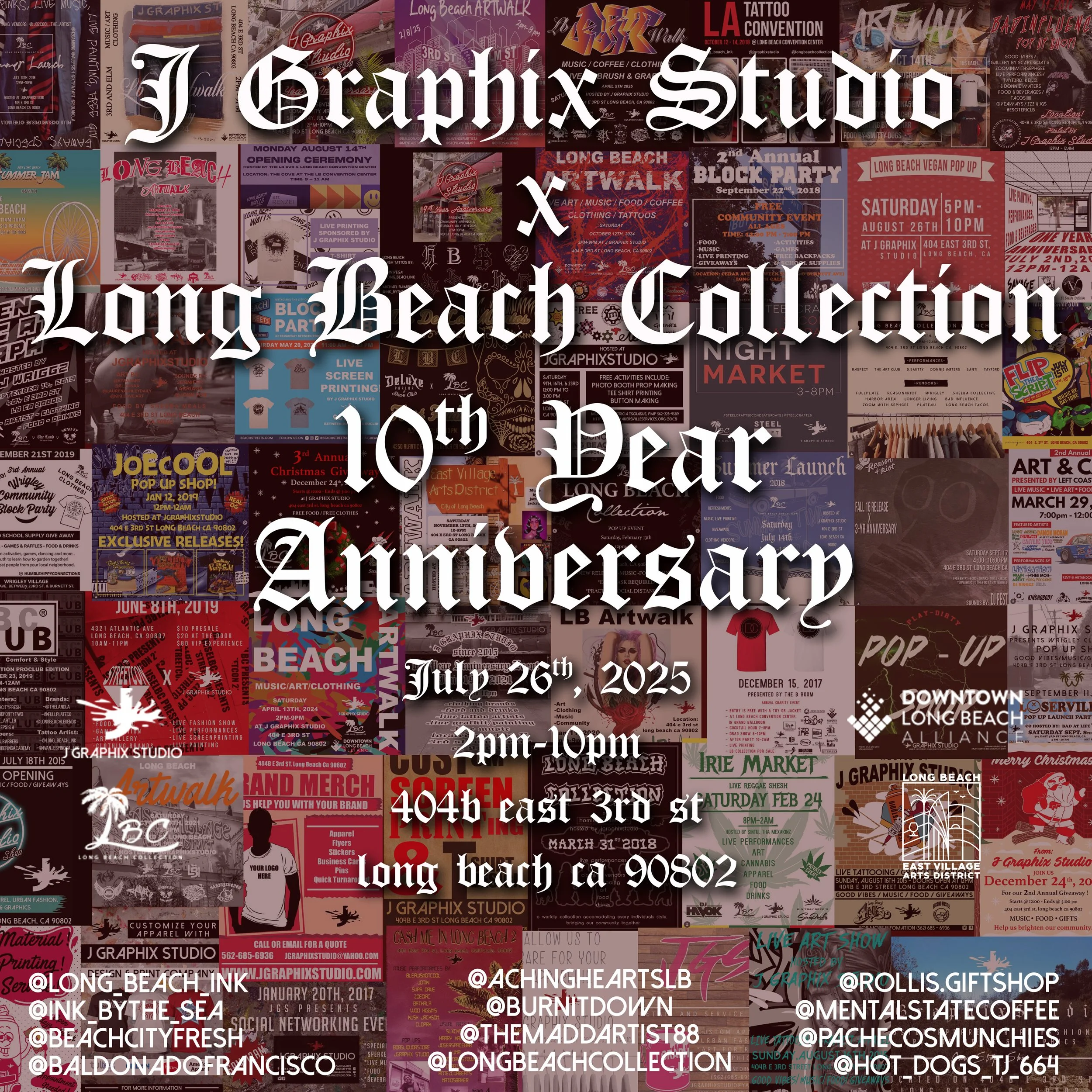 J Graphix Studio x Long Beach Collection 10 Year Anniversary