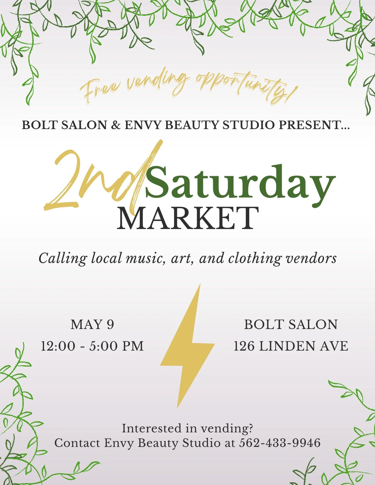 2nd Saturday Market at Bolt Salon