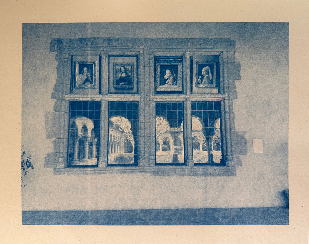 Reflections on The Cloisters (risograph print, 8.5" x 11")