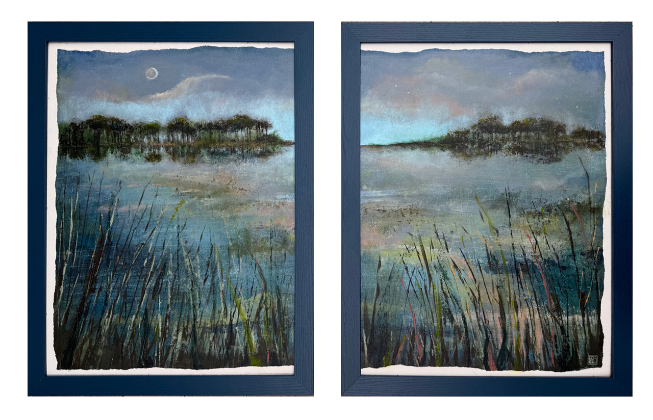 Morning Mist - diptych (acrylic on canvas, 18”x 24” each)