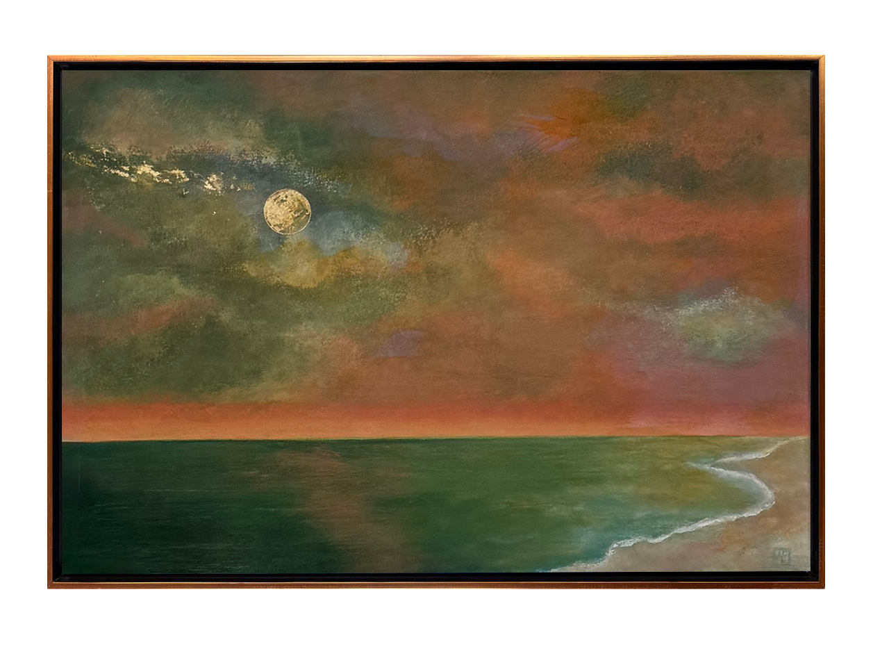 Evening Light (acrylic and gold leaf, 24" x 36")