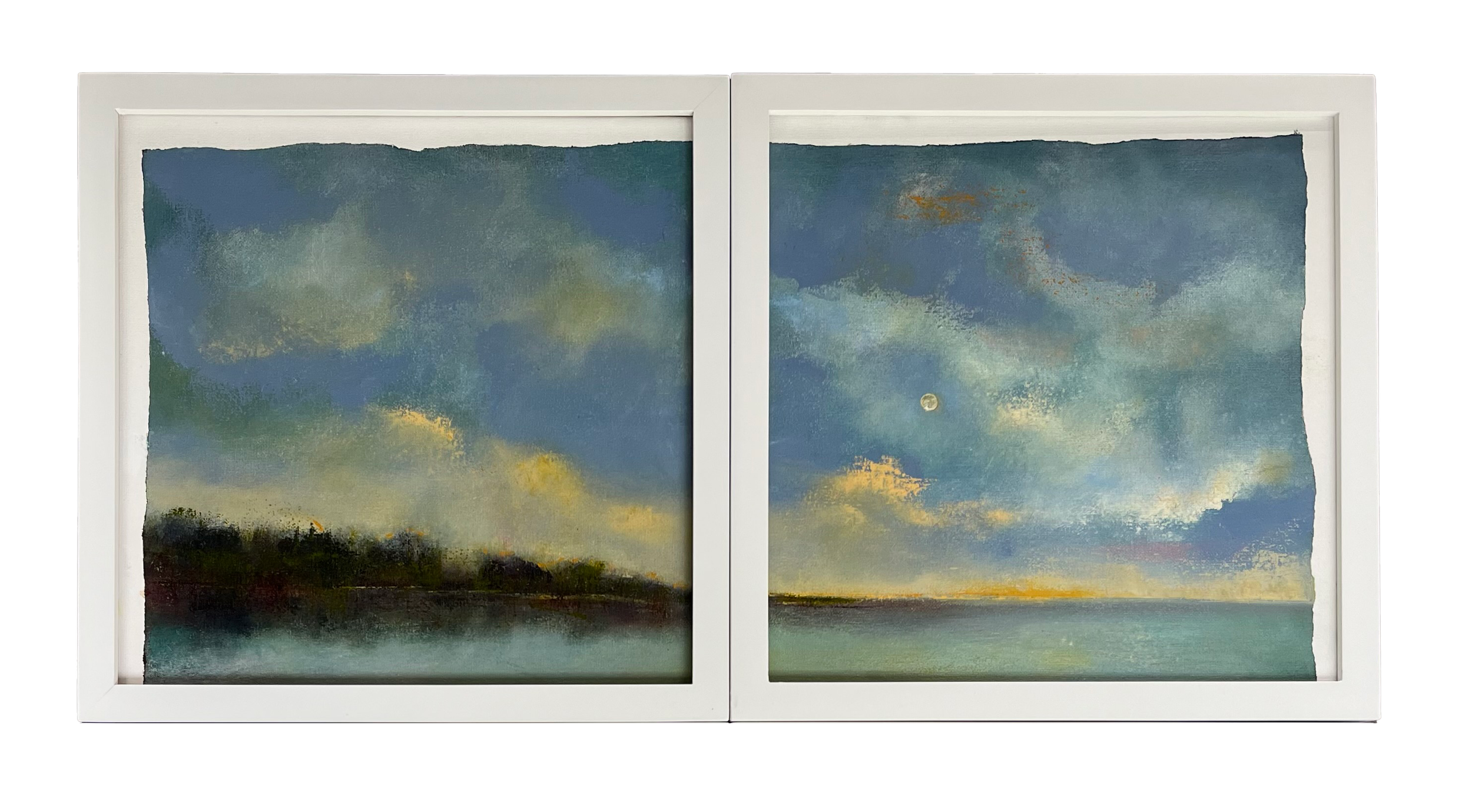 Western Lake diptych (oil on canvas, 12”x 24”) 