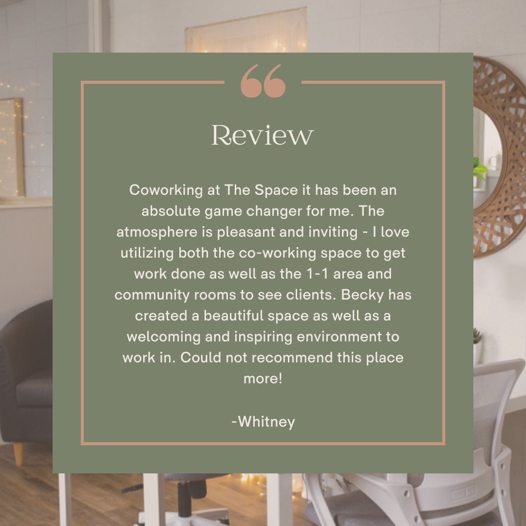 Thrilled to hear your positive experiences! 🌟 Coworking at The Space is designed to elevate your productivity while providing a warm and welcoming atmosphere. Whether it's tackling tasks in our coworking area or hosting clients in our private rooms,