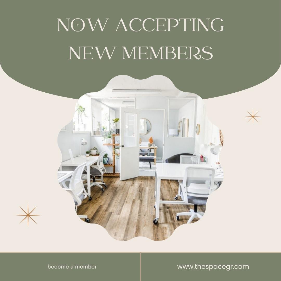 🌿 Join Our Vibrant Community Today! 🌟

With our new expansion soooo close to opening, we are now accepting new members at The Space! 🌸 Whether you're a freelancer, service provider, entrepreneur, or simply seeking connection, we have the perfect m