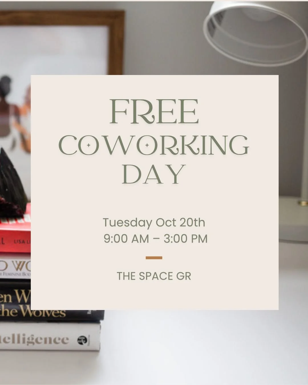 Okay, who needs to get OUT of their house and get some shit done? 🙋&zwj;♀️

Come hang out with us for FREE on Tuesday, October 20!

Bring your laptop, the project you&rsquo;ve been avoiding, your journal, a book, headphones, homework, business stuff