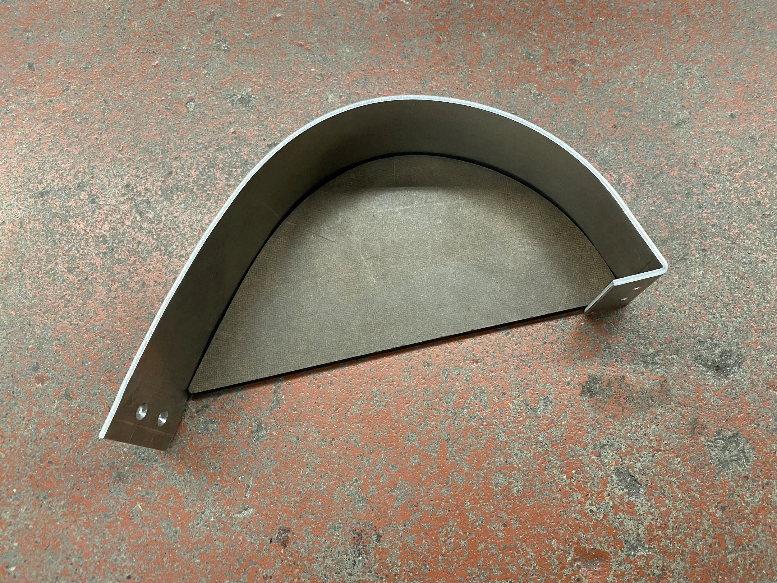 first sheet metal curve, before bending final flange