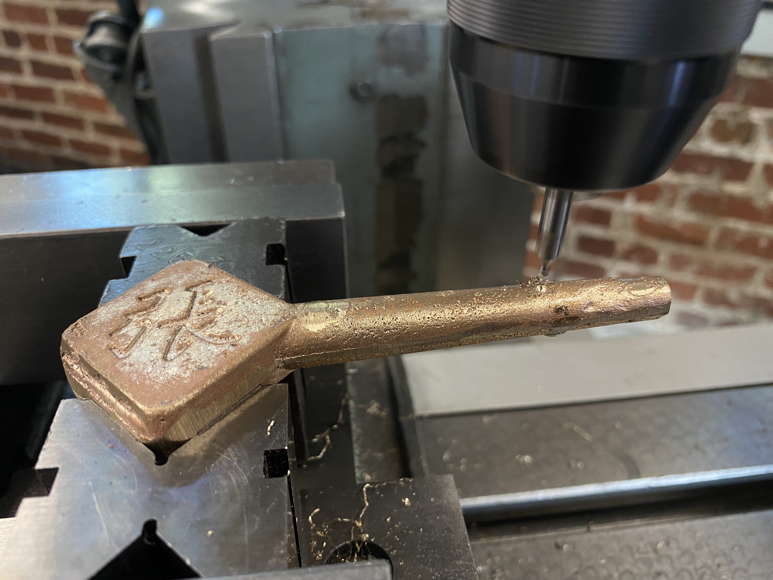 drilling holes (3/32") for strings using mill