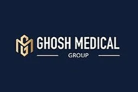 Logo of Ghosh Medical Group on a dark background