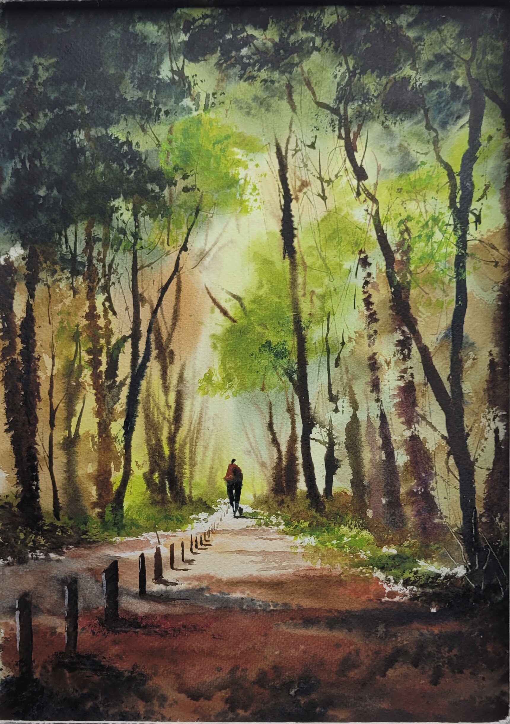11x15 Inches Path in the Woods
