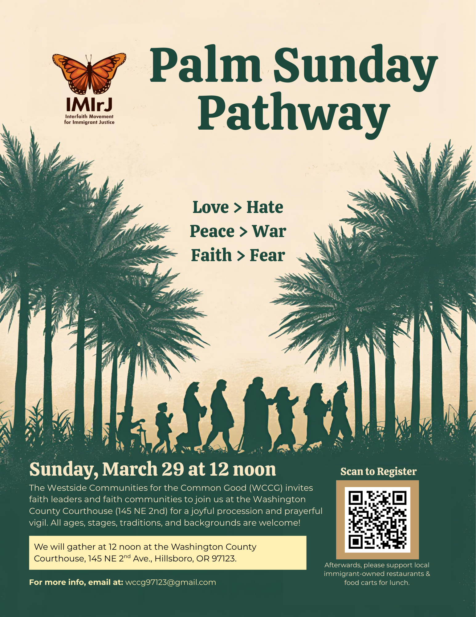 Faith Leaders Organize Palm Sunday Vigil for Peace and Justice in Hillsboro