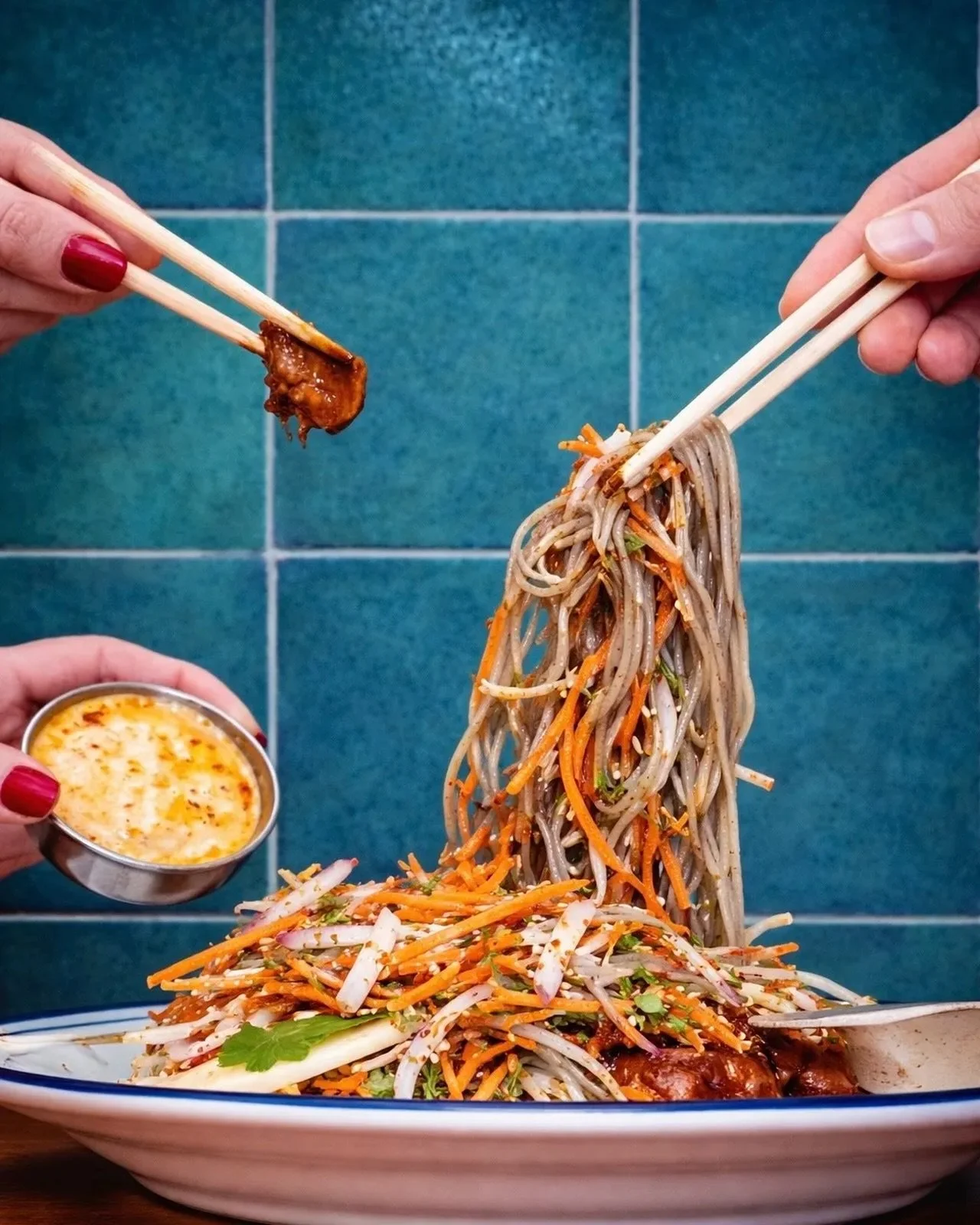 Who said salads have to be boring&hellip;? Definitely not us. 
This Tokyo Tuna Salad is packed with fresh veggies, seared togarashi tuna, soba noodles, and a ginger soy finish that just hits right!