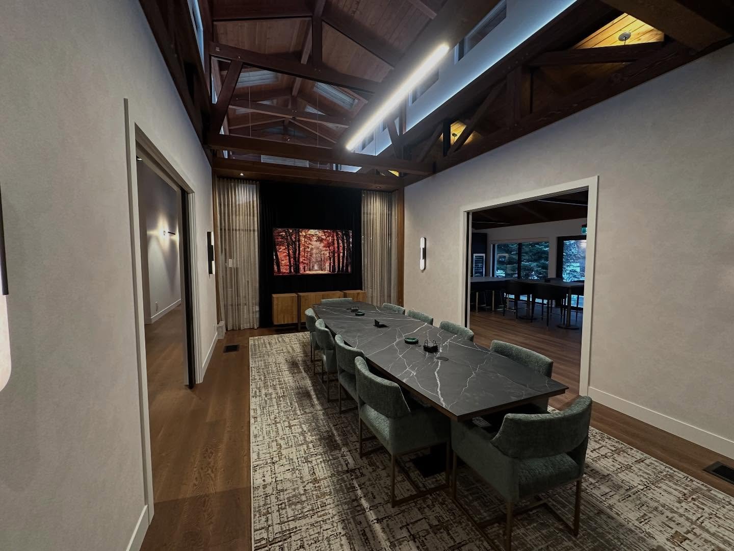 Just wrapped up this sharp looking boardroom project. This boardroom is equipped Barco clickshare so anyone can share their screen. Add Frame Tv, in-wall speakers &amp; table top mic&rsquo;s and this room is fully optimized for clear communication an