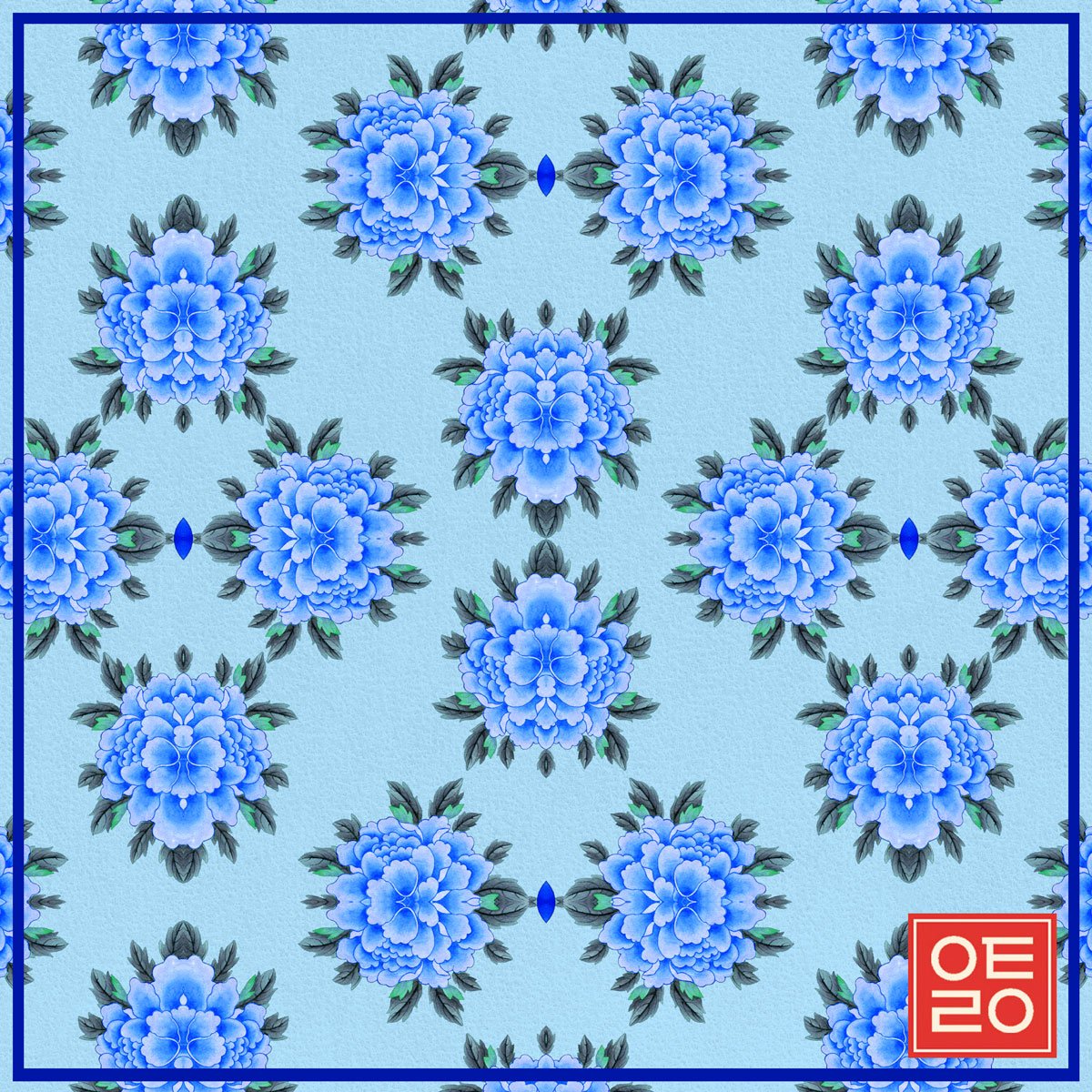 Peony Corsage, Blue
