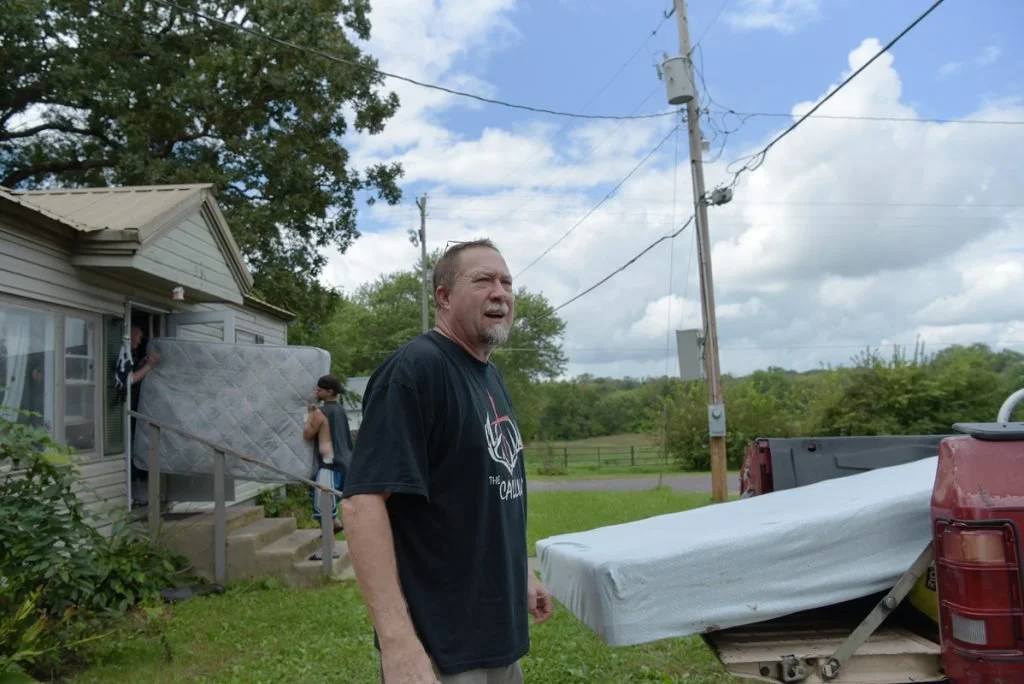 A queen mattress from No Rhyme or Reason is delivered to a Mountain Grove resident who is a recent transplant from Chicago.