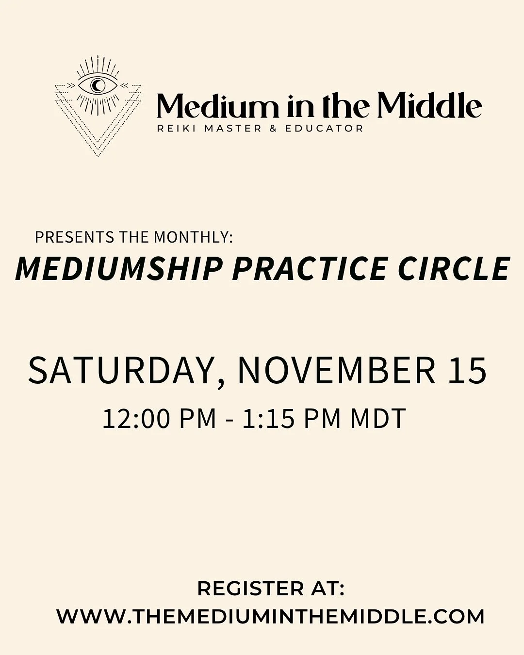 ✨the last monthly mediumship practice circle of 2025 is happening in november! 
.
where did 2025 go? how are we at &ldquo;the last of 2025&rdquo; already?! 🤯
.
✨no experience necessary, ALL mediumship levels welcome (this includes beginners + first 