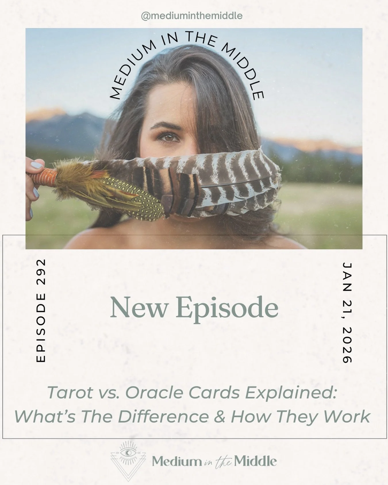a new podcast episode is out now! 🎧🎙️ 
.
tarot cards or oracle cards&hellip; what is the difference and what deck should you be using? 🃏✨
.
in this episode of medium in the middle, i break down the differences between tarot and oracle cards withou