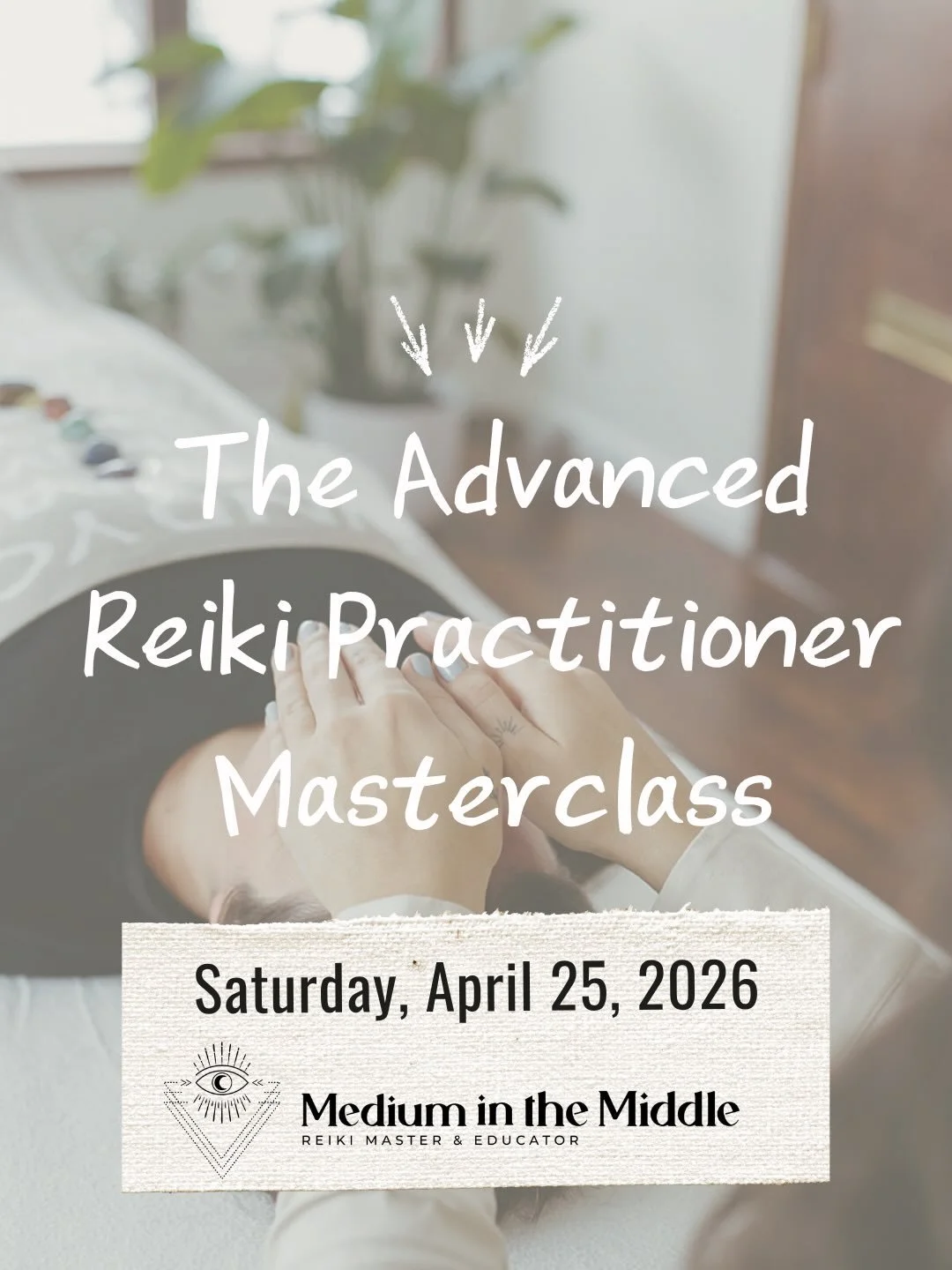 the advanced reiki practitioner masterclass is happening this saturday, april 25 💫
.
i only host this 4 hour masterclass live once a year! join live, or catch the replay. you will have access to the replay for 1 year, to soak in alllllll the informa